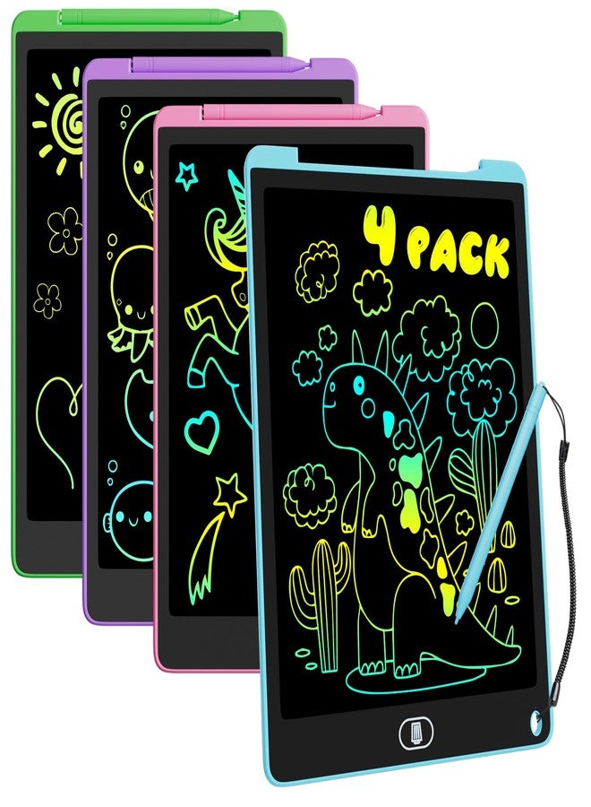 Electight 12 Inch LCD Writing Tablet, 4 Pack Colorful Drawing Tablet for Kids, Eye Care Doodle Board with Lock and Erase FUNC, Birthday Gifts Toys for 3-8 Years Old Boys(Blue, Pink, Purple, Green) - Image 1